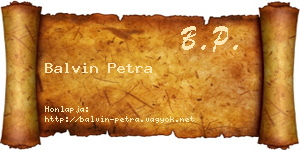 Balvin Petra névjegykártya