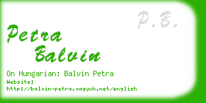 petra balvin business card
